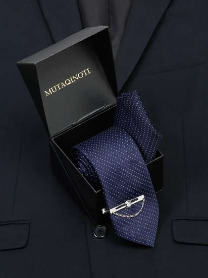 MUTAQINOTI Men Printed
                      Silk Accessory Gift Set