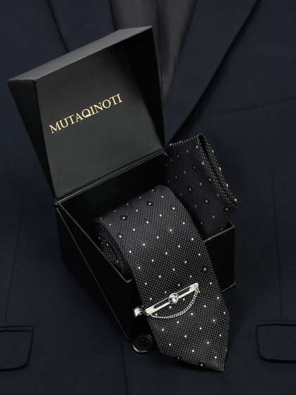 MUTAQINOTI Men Silk
                    Formal Necktie Accessory Gift Set