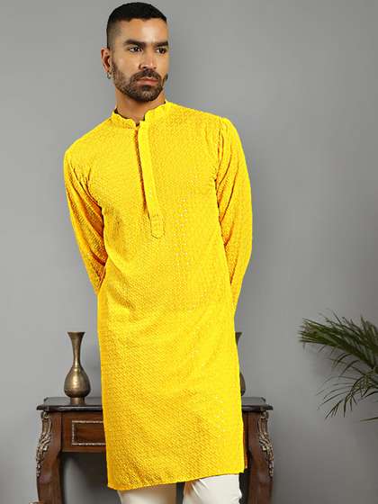 Anouk Men Yellow Kurta