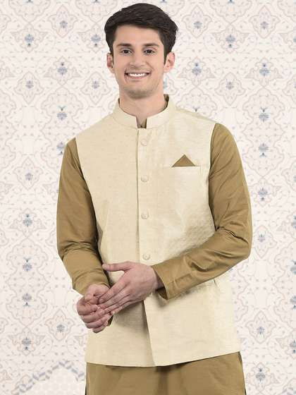 Ode by House of Pataudi Woven Design Nehru Jacket