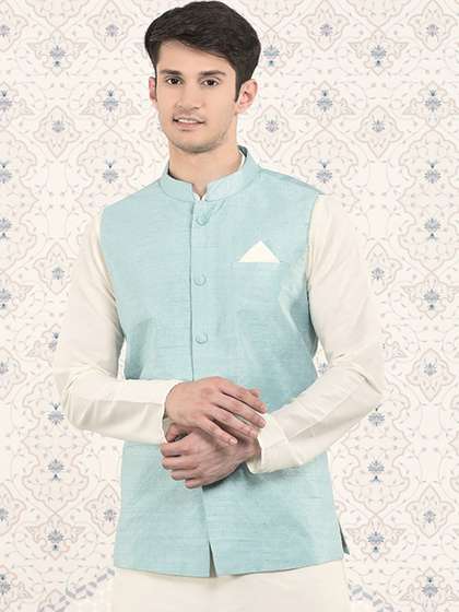 Ode by House of Pataudi Woven Design Nehru Jacket