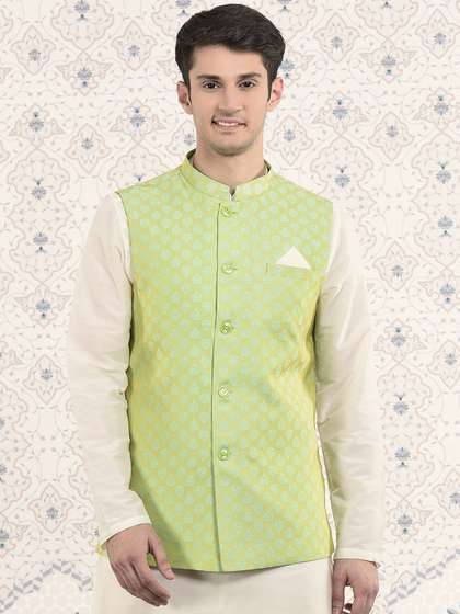 Ode by House of Pataudi Woven Design Nehru Jackets