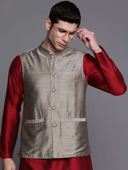 Indo Era Satin Woven Nehru Jackets