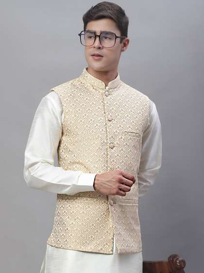 Anouk Men Woven
                          Design Satin Jackets