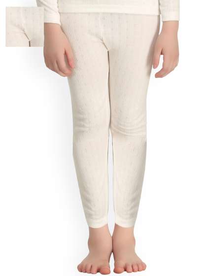Kanvin Girls Pack of 2
                    Off-White Thermal Leggings