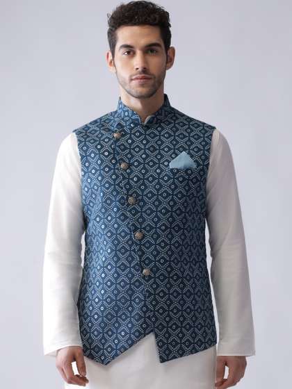 KISAH Printed Woven Nehru Jacket