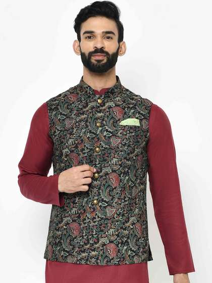 KISAH Printed Woven Nehru Jacket