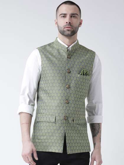 KISAH Printed Woven Nehru Jacket