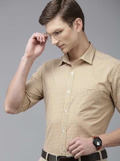Park Avenue Pure
                        Cotton Slim Fit Gingham Checked Formal Shirt
