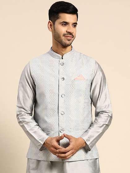 KISAH Woven Design Nehru Jacket