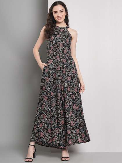 emeros Floral
                        Printed Halter Neck Tie-up Back Flared Basic
                        Jumpsuit