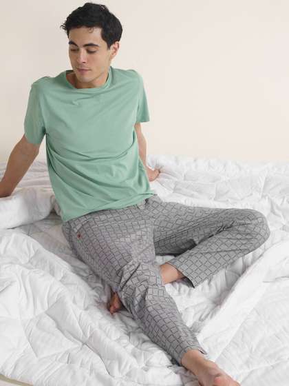 DAMENSCH Men Checked
                      Stretch Cotton Lounge Pants