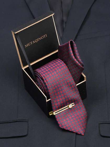 MUTAQINOTI Men Silk
                    Necktie Accessory Gift Set