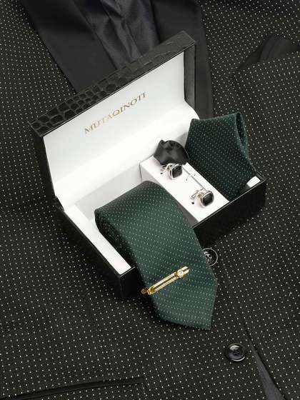 MUTAQINOTI Men Silk
                    Necktie Accessory Gift Set