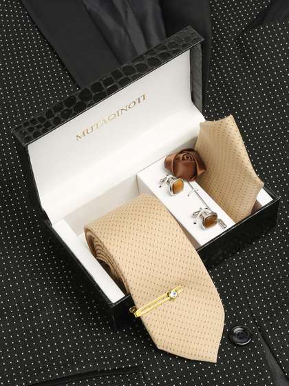 MUTAQINOTI Men Silk
                    Necktie Accessory Gift Set