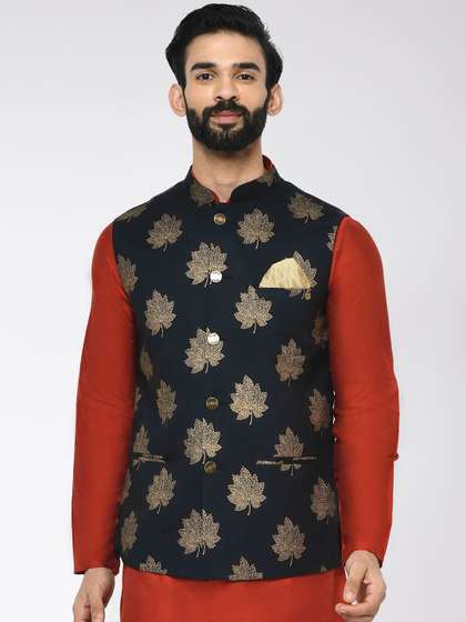 KISAH Printed Nehru Jacket
