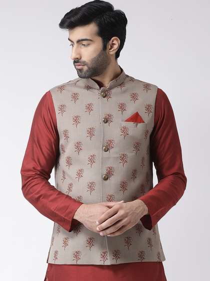 KISAH Printed Nehru Jacket