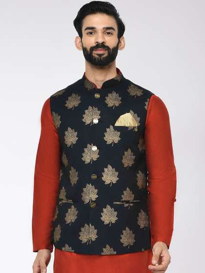 KISAH Printed Nehru Jacket