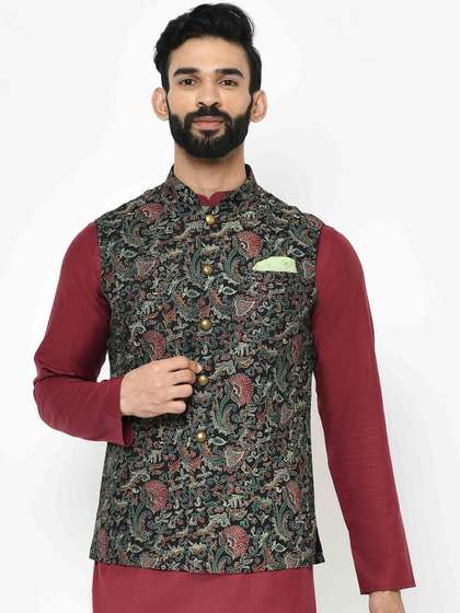 KISAH Printed Nehru Jacket