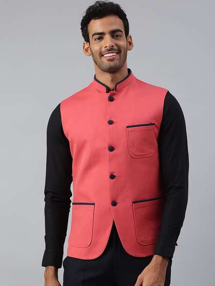 MR BUTTON Linen Nehru Jacket