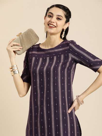 Anouk X fwd Women Purple Indie Prints Kurta
