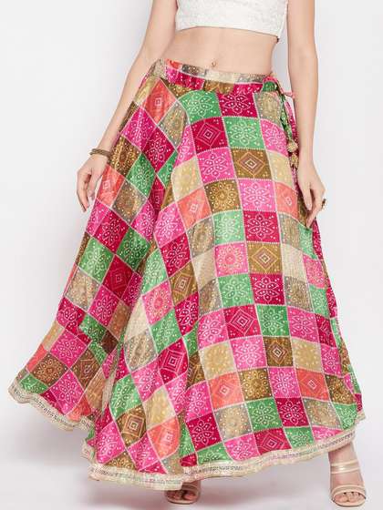 Clora Creation Printed Flared Skirts