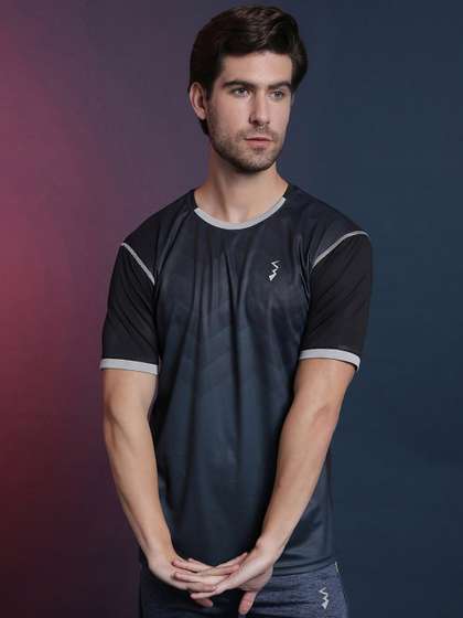 Campus Sutra Black Dry-Fit Training T-shirt