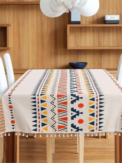 URBAN SPACE Geometric Printed Pure Cotton Square Table Cover