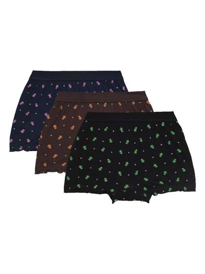 Bodycare Kids Pack Of 3
                    Assorted Floral Printed Cotton Boy Shorts Briefs