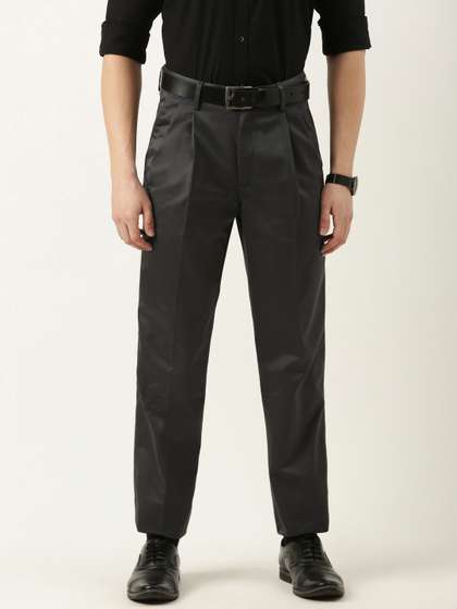 Peter England Men
                        Slim Fit Pleated Trousers