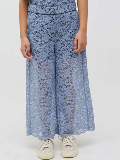 One Friday Girls
                      Relaxed Self Design Loose Fit Parallel Trousers