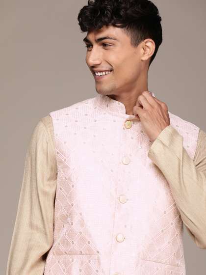 House of Pataudi Jashn Sequined Nehru Jacket