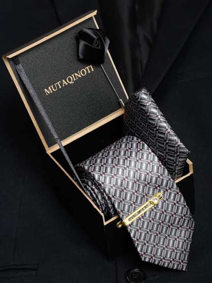 MUTAQINOTI Men Printed
                    Necktie Gift Set