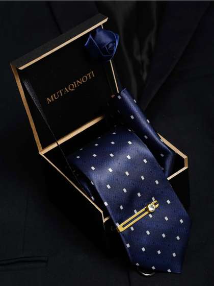 MUTAQINOTI Men Silk
                    Blend Necktie Accessory Gift Set