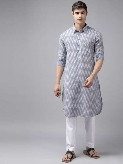 See Designs Printed Cotton Pathani Kurta