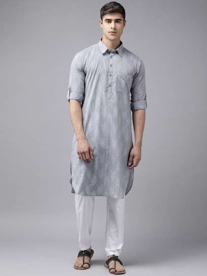 See Designs Printed Cotton Pathani Kurta