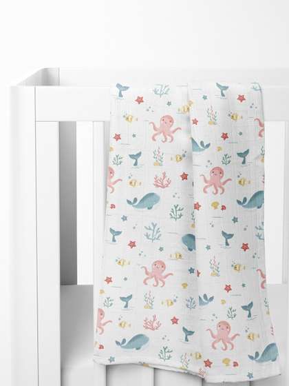haus & kinder Aloha
                    Set Of 4 Printed Pure Cotton Soft Muslin Swaddles
                    & Wrappers