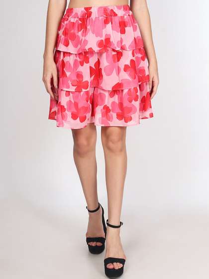 CHARMGAL Women Printed Flared Skirts