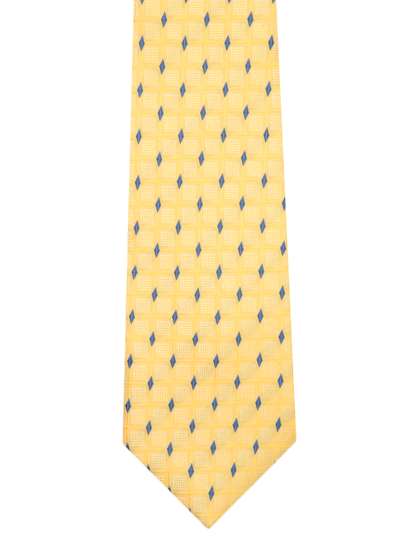 Tossido Yellow Woven
                      Design Broad Tie