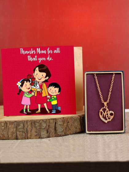 TIED RIBBONS 2-Pieces
                    Mom Special Pendant With Chain & Greeting Card