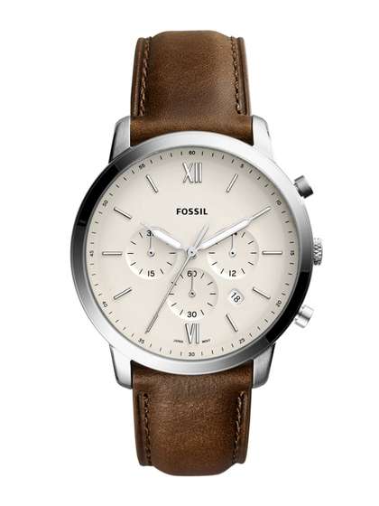 Fossil Men
                    Cream-Coloured & Brown Analogue Watch