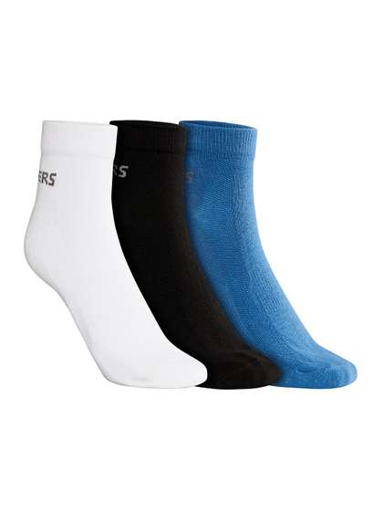 Skechers Men Pack Of 3
                    Patterned Non Terry Cotton Ankle-Length Socks