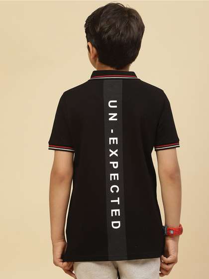 Monte Carlo Boys Polo
                    Collar Typography Printed Cotton T-shirt