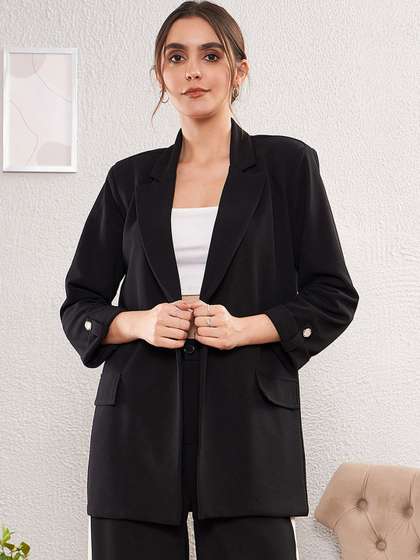 SASSAFRAS worklyf
                        Regular-Fit Longline Front Open Blazer