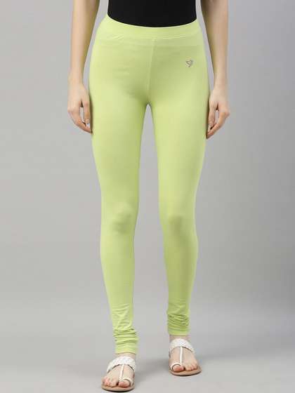 TWIN BIRDS Women
                        Mid-Rise Pure Cotton Churidar Length Leggings