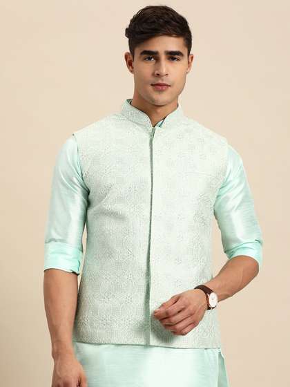 RAJUBHAI HARGOVINDAS Men Embroidered Nehru Jacket