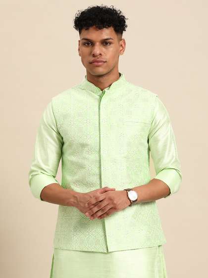 RAJUBHAI HARGOVINDAS Men Embroidered Nehru Jacket
