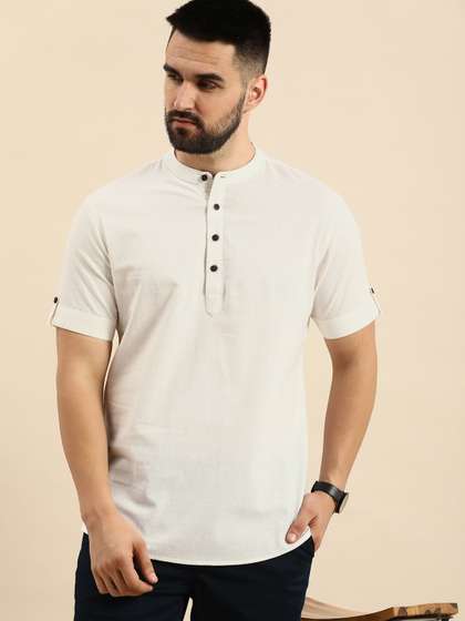 Anouk Men Solid
                          Mandarin Collar Short Republic Day Republic
                          Day Kurta