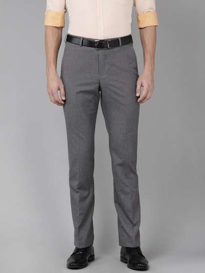 Park Avenue Men Smart
                      Regular Fit Mid-Rise Plain Woven Flat-Front Formal
                      Trousers