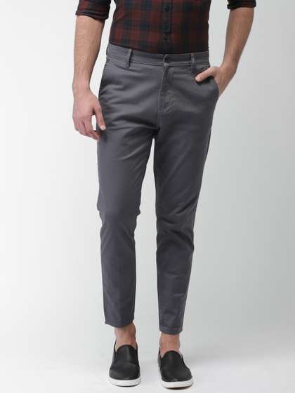 HIGHLANDER Men Grey
                        Tapered Fit Chinos